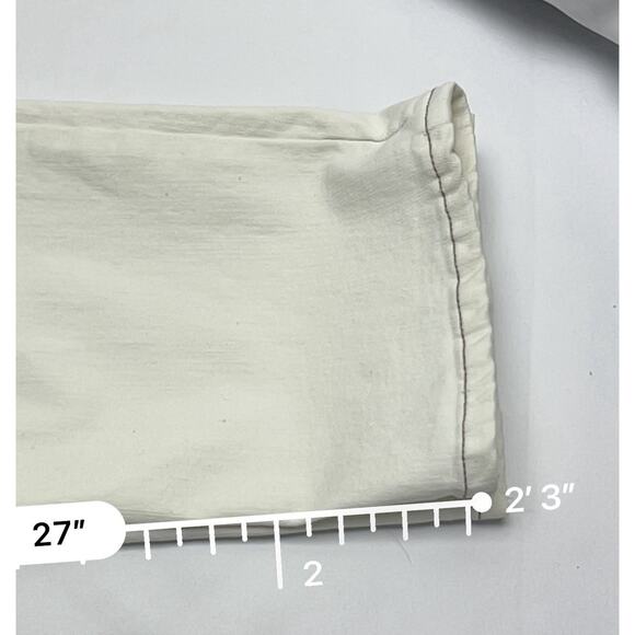 LOGO Lavish Women’s Patchwork Cropped Straight Leg Jeans Cream Denim Size 10 - Picture 13 of 13